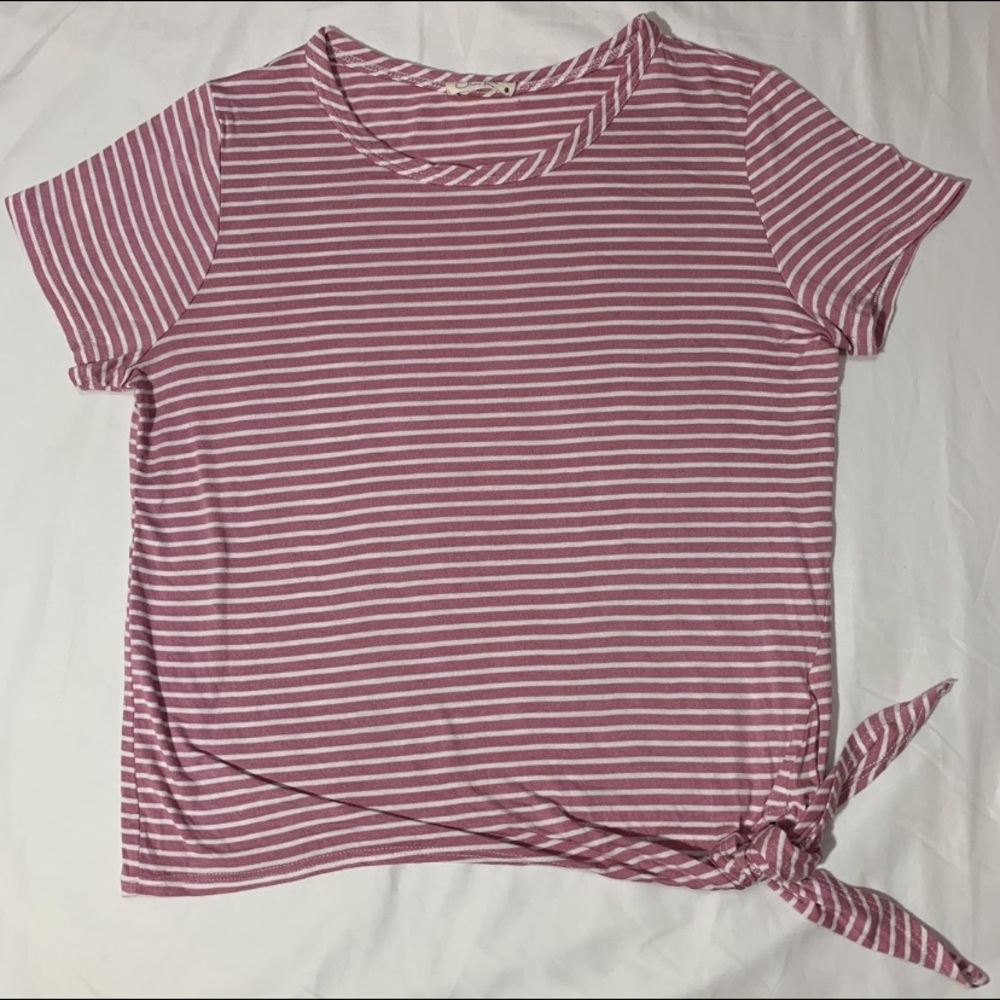 White and Light Pink Short Sleeve Shirt